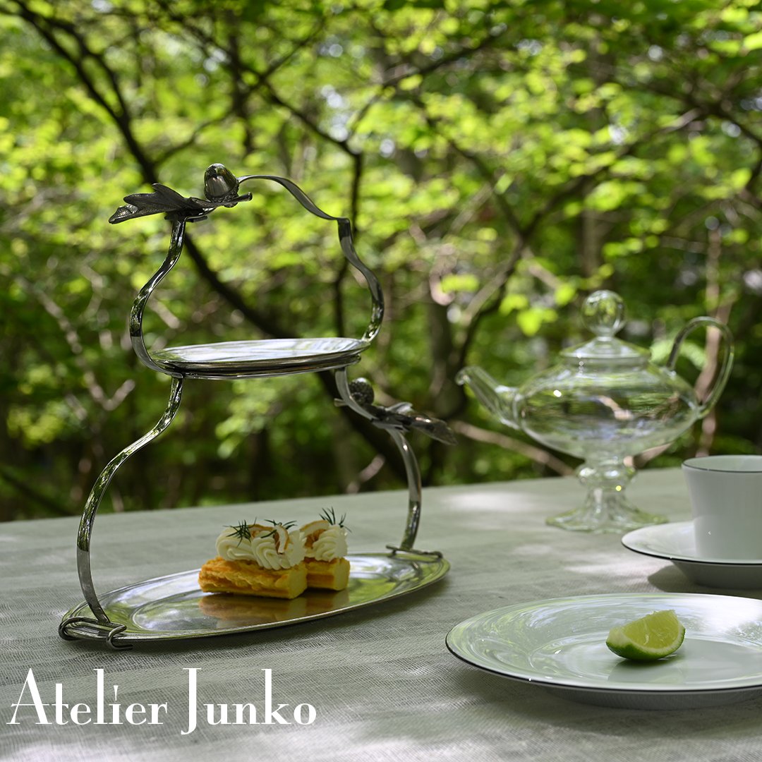 2段ケーキスタンド オーバル 2-tier cake stand oval | Atelier