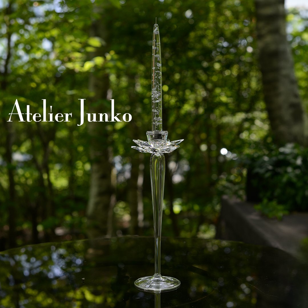キャンドルスタンド クリスタル フラワー Candle stand crystal flowe
