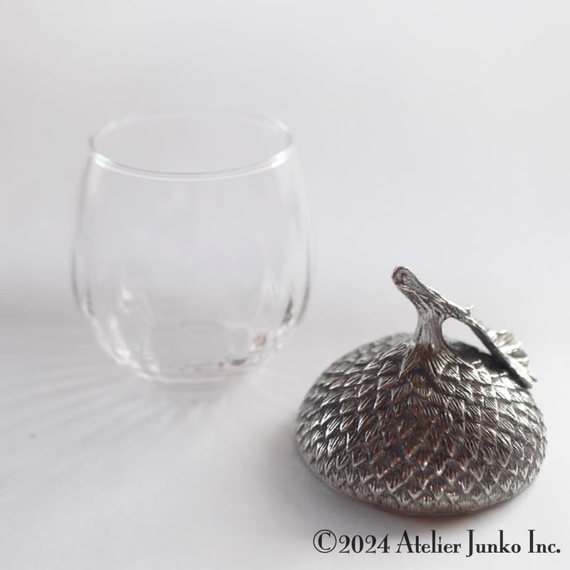 フランス　シルバーガラス蓋物　アール・デコ　Atelier moderne　純銀 ボックス グラス エコン Box Glass Acorn | Atelier Junko EC