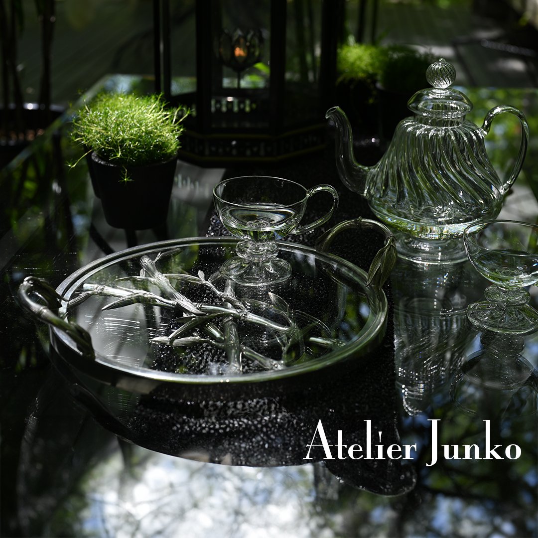 トレー ガラス ラウンド バンブー Tray Glass Bamboo | Atelier J