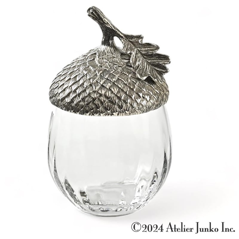 フランス　シルバーガラス蓋物　アール・デコ　Atelier moderne　純銀 ボックス グラス エコン Box Glass Acorn | Atelier Junko EC
