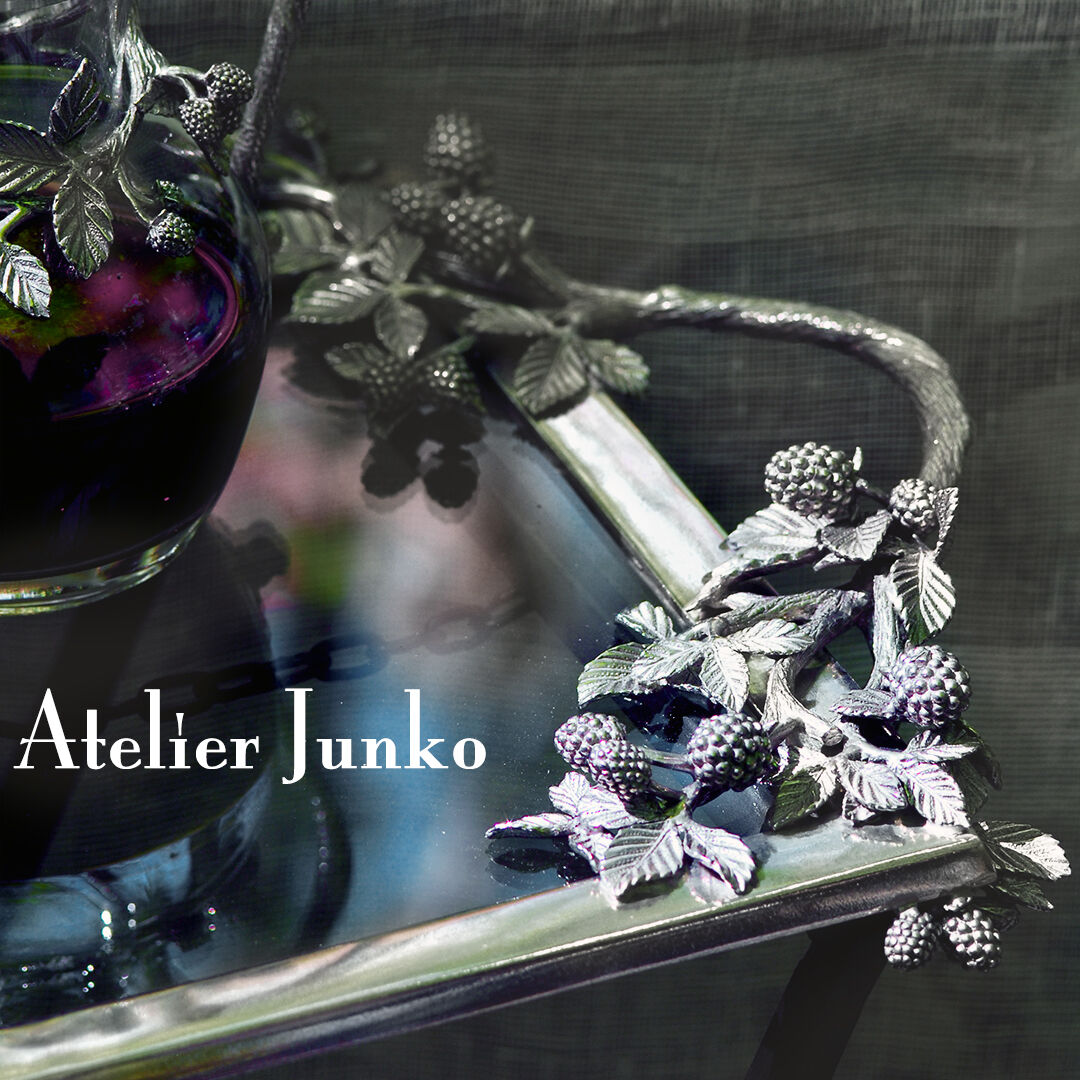 Atelier Junko ガラス製サービングプレート トレー ガラス スクエア ラズベリー Tray glass Raspberry | Ateli