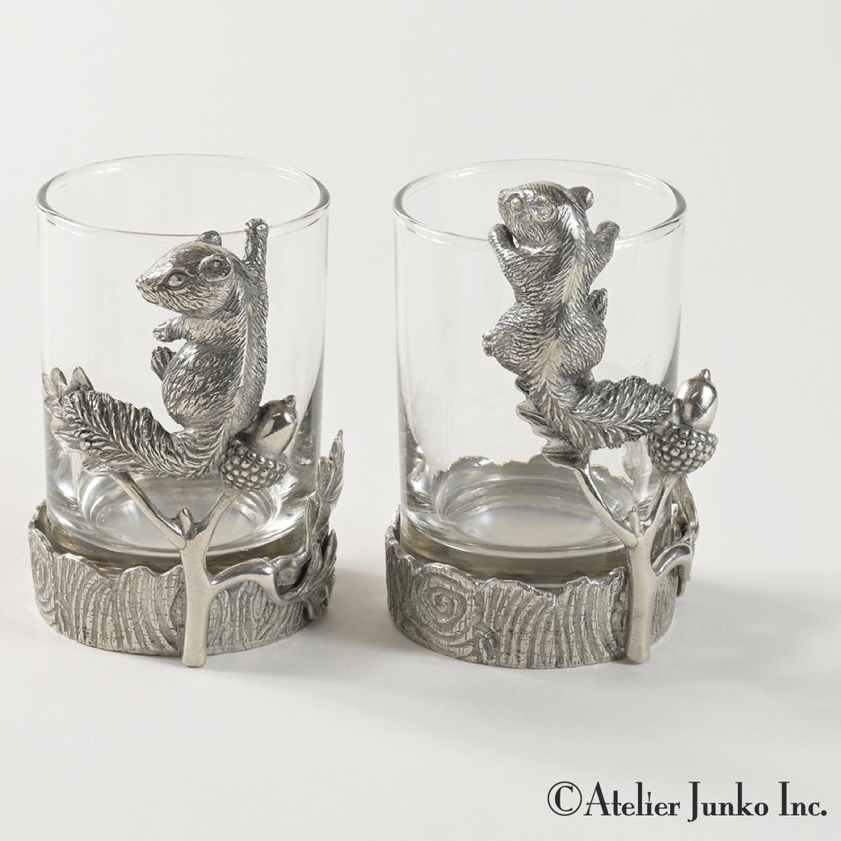オーストリアビミエ工房アンティークフィギュア入りグラス ミディアムグラス ボースハングリス Medium glass Squirrel | Ateli