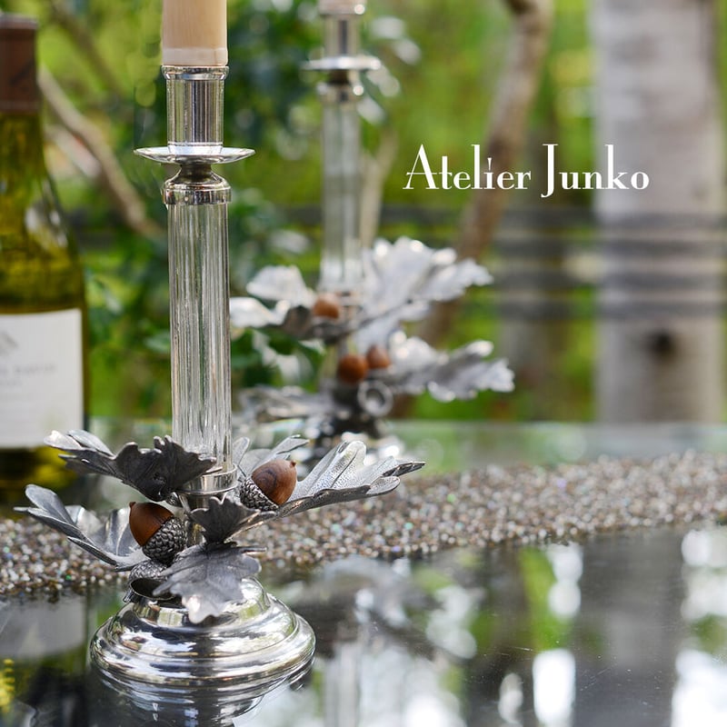 キャンドルスタンド グラス エコン＆オーク S Candlestick Acorn & Oak