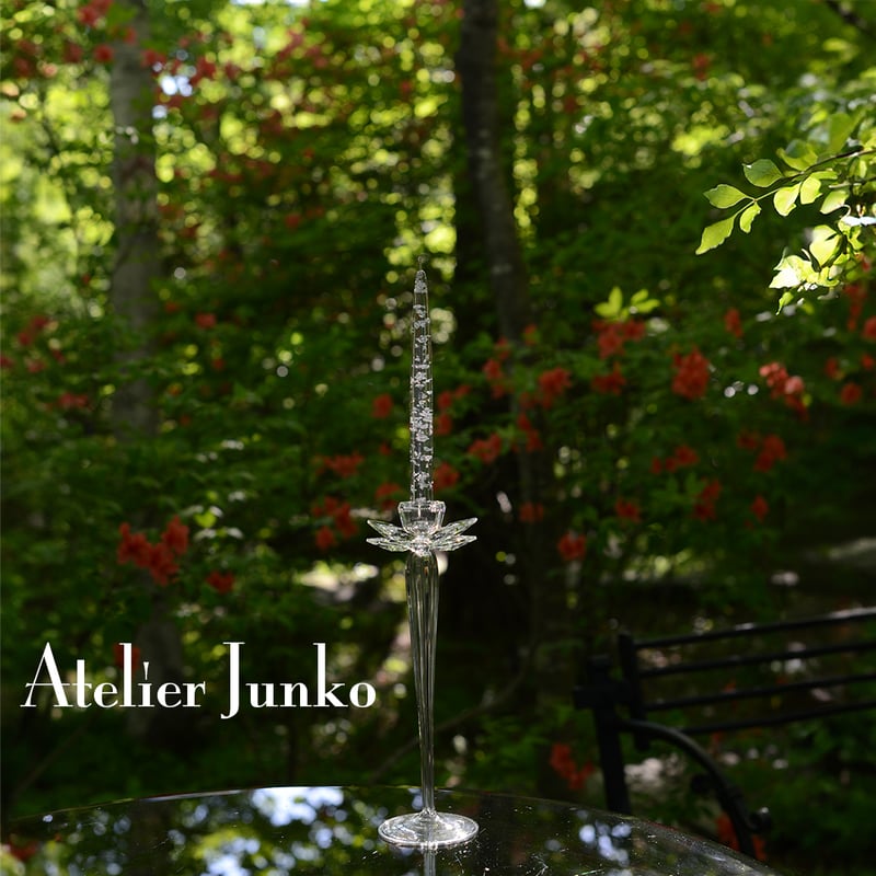 キャンドルスタンド クリスタル フラワー Candle stand crystal flowe
