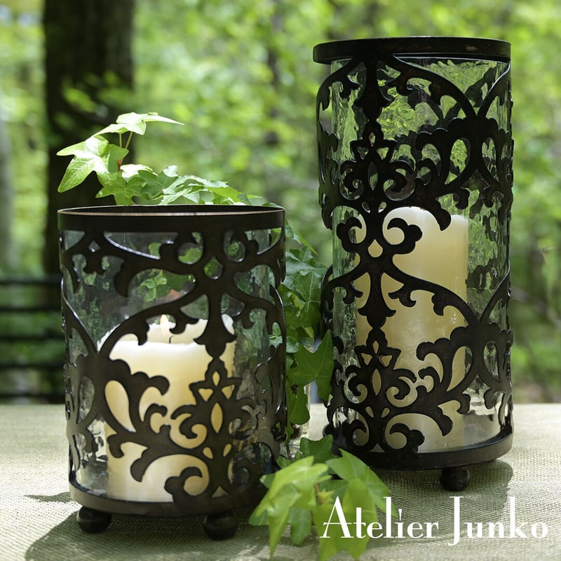 キャンドルホルダー ダマスク L オークウッド Candleholder damask oak