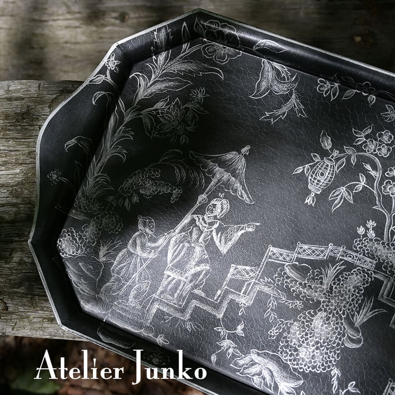 トレー メタル レクタングラ シノワズリ ブラック Tray Rectangle