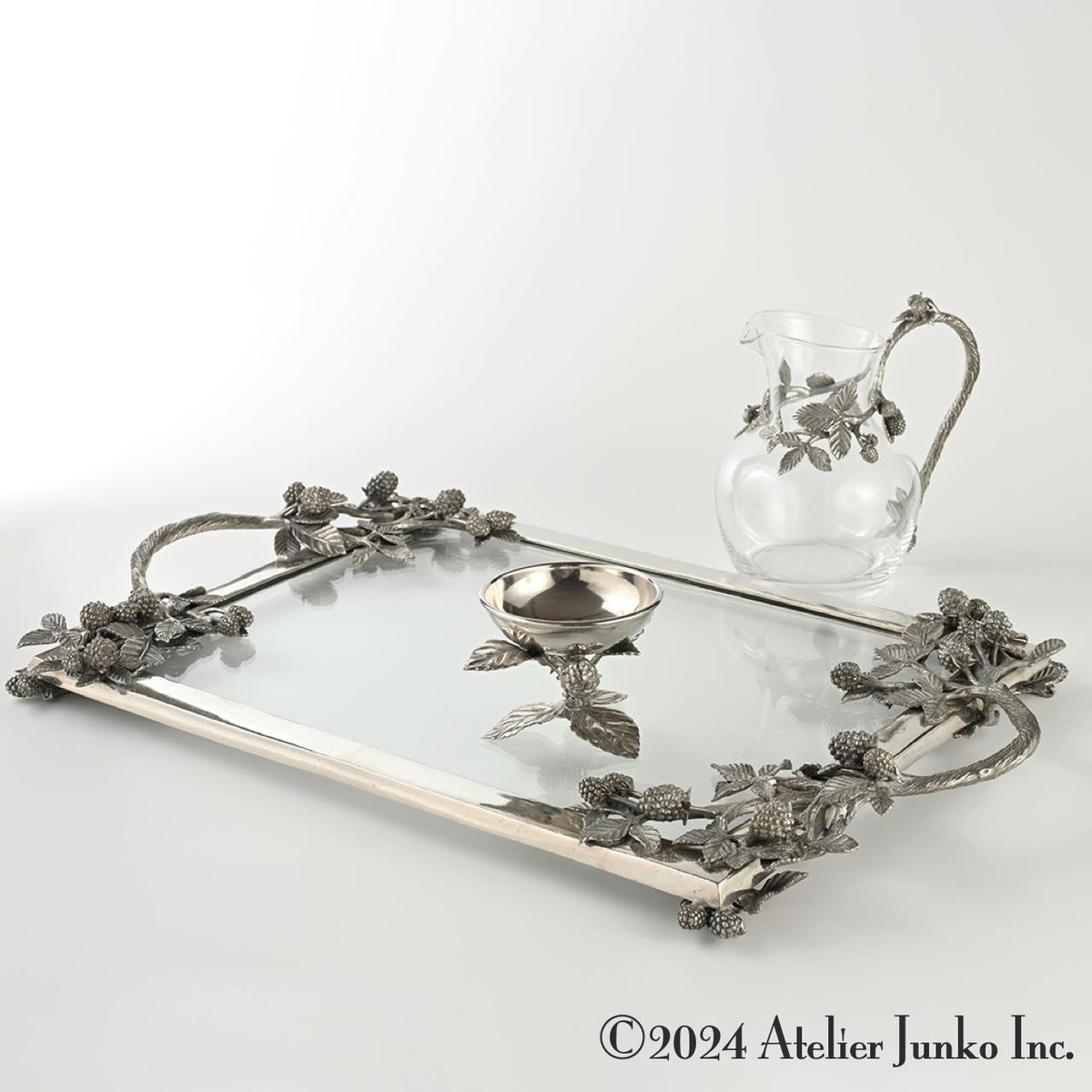 トレー ガラス スクエア ラズベリー Tray glass Raspberry | Ateli