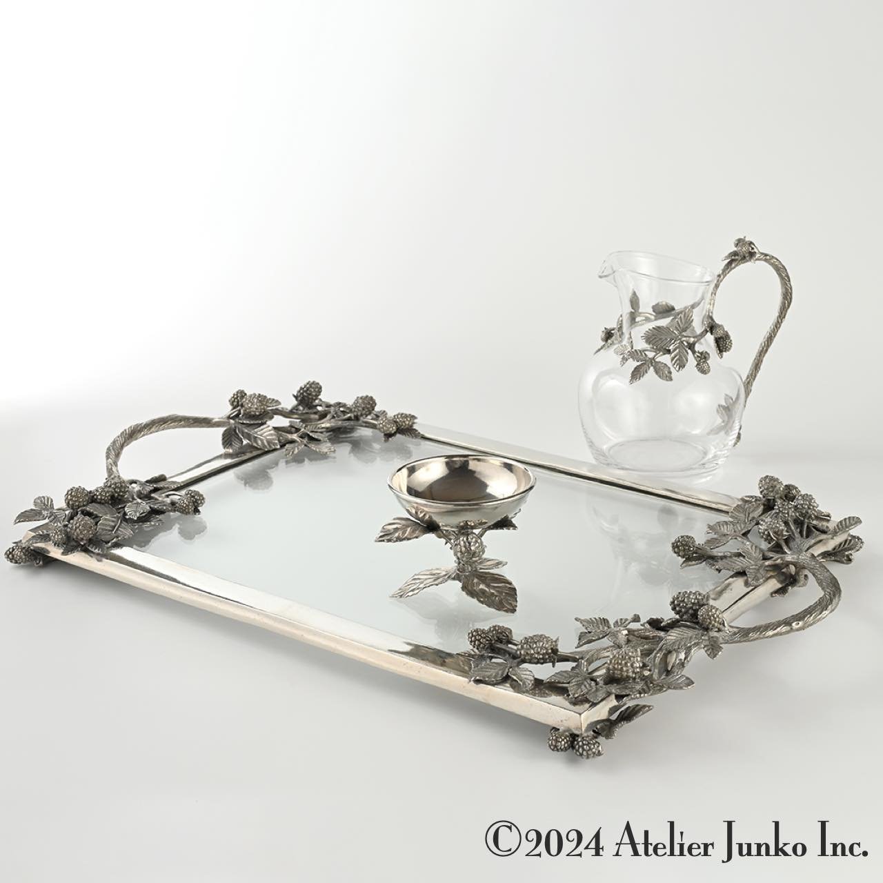 トレー ガラス スクエア ラズベリー Tray glass Raspberry | Ateli