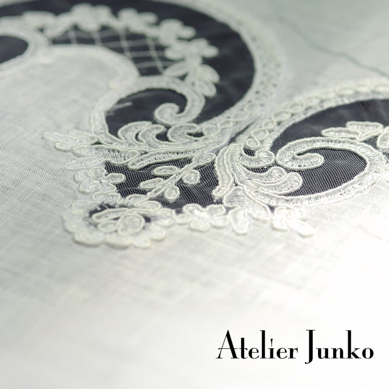 リメイク　テーブルクロスジャケット　レース　再構築　vintage リメイク テーブルクロスジャケット レース 再構築 vintage