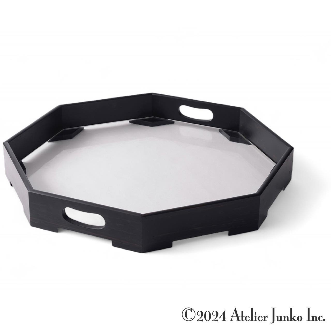 トレー 黒檀 八角 グラス Tray ebony octagonal | Atelier Ju