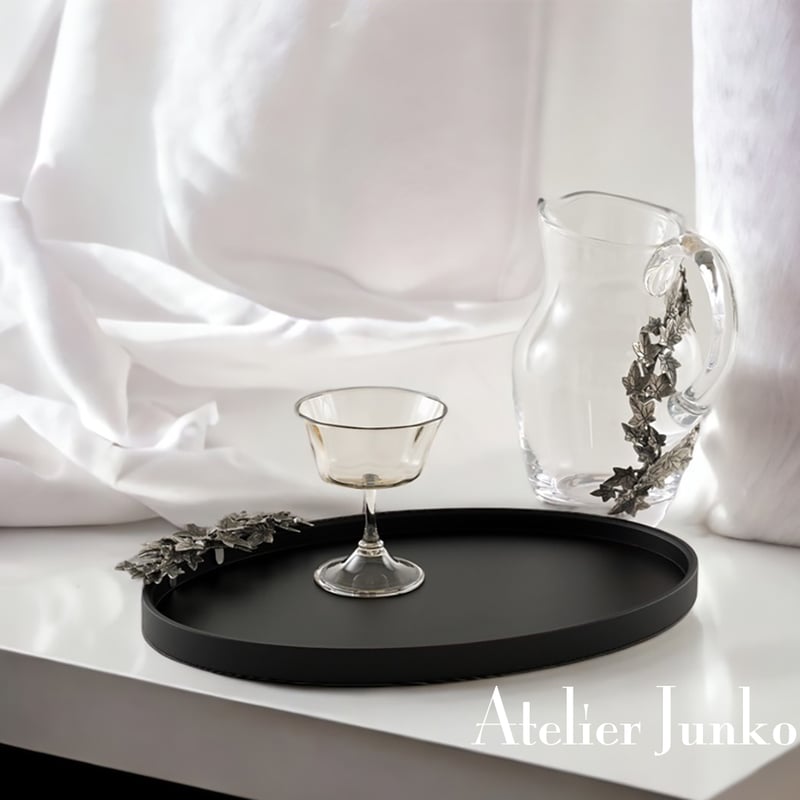 ヴィンテージ ノースウッド ビーズドレープ　ボウル　フリルエッジ　オパルセント トレー ウッド オーバル アイビー Tray Wood Oval Ivy | Atelier