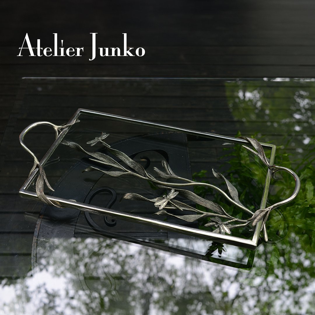 アトリエジュンコ ガラス製オーバルトレー トレー ガラス オーバル レモン Tray Glass Oval Lemon | Atelie