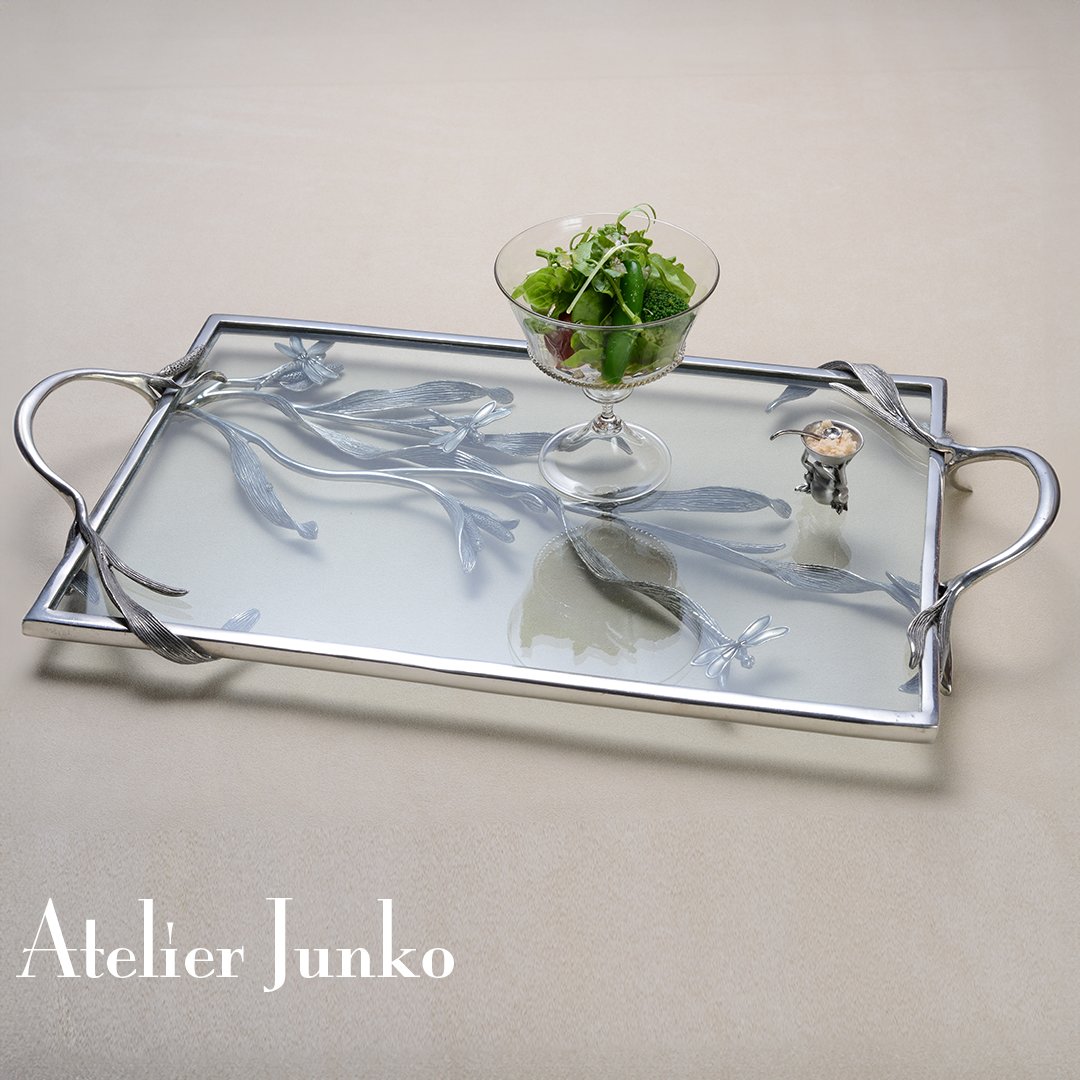 アトリエジュンコ ガラス製オーバルトレー トレー ガラス オーバル レモン Tray Glass Oval Lemon | Atelie