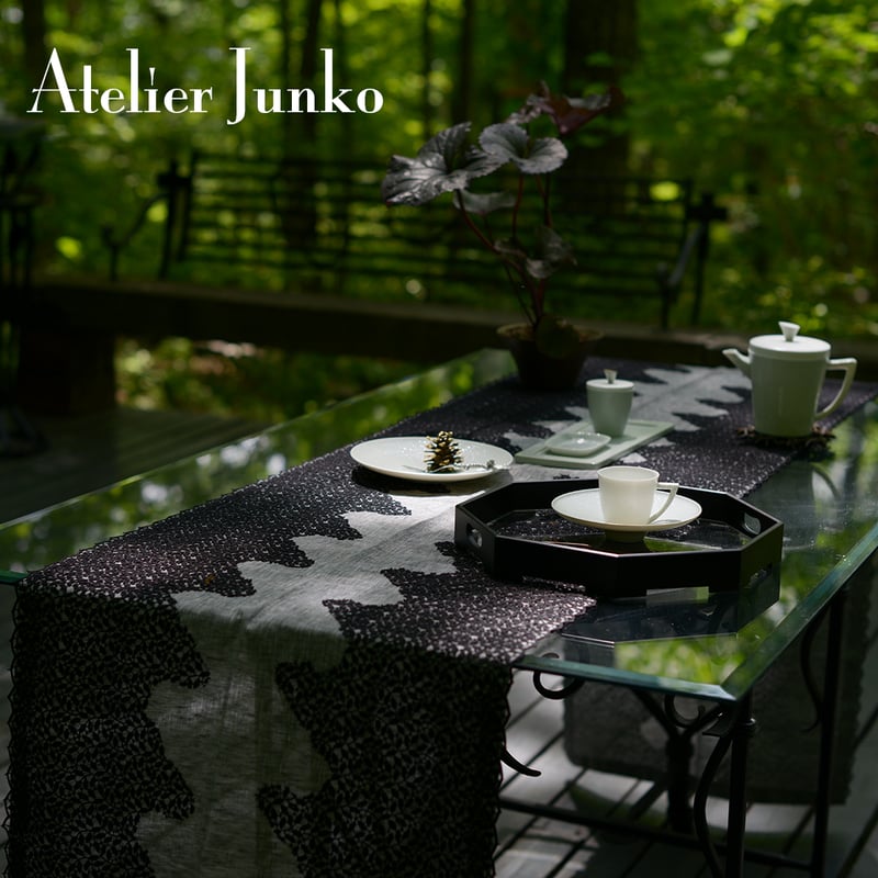 トレー 黒檀 八角 グラス Tray ebony octagonal | Atelier Ju
