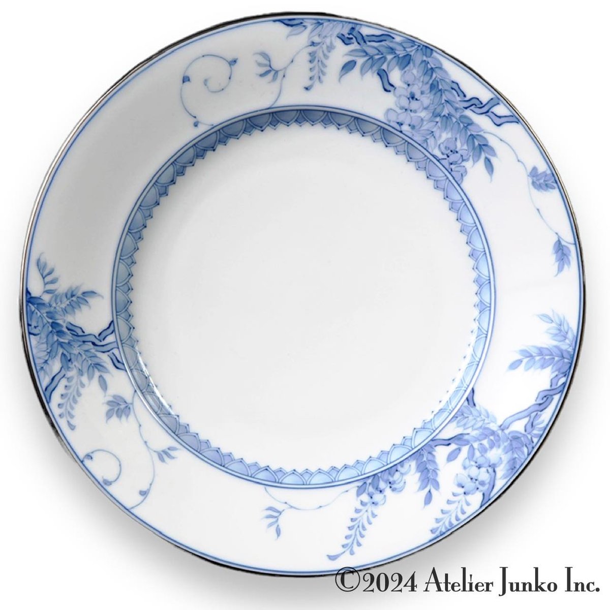 三川内焼 手描き 藤絵 ディナープレート 藤 hand-painted wisteria d