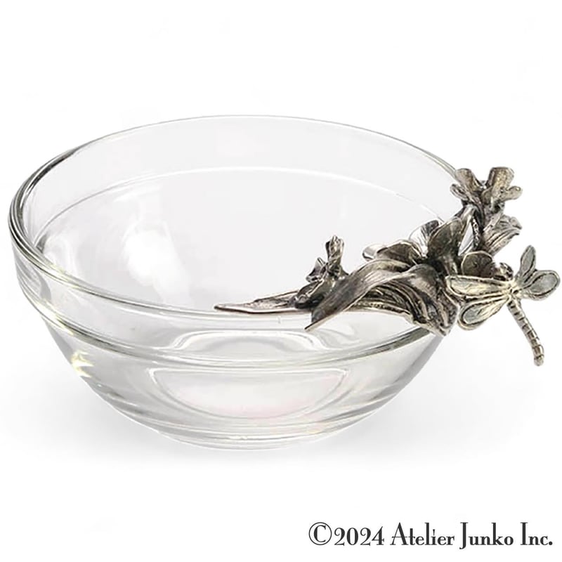 アトリエジュンコ監修Jaime de Chromeボウル小　フランス ディップボウル フラワー＆ドラゴンフライ Dip Bowl Flower & Dragonfl
