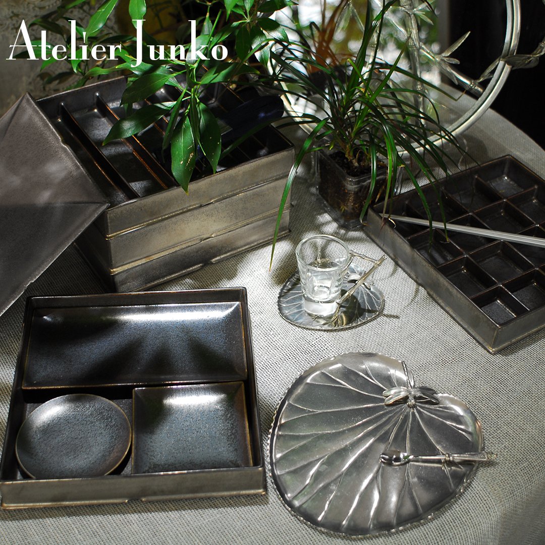 銀彩 家型七段重 正角皿・丸皿 | Atelier Junko EC shop
