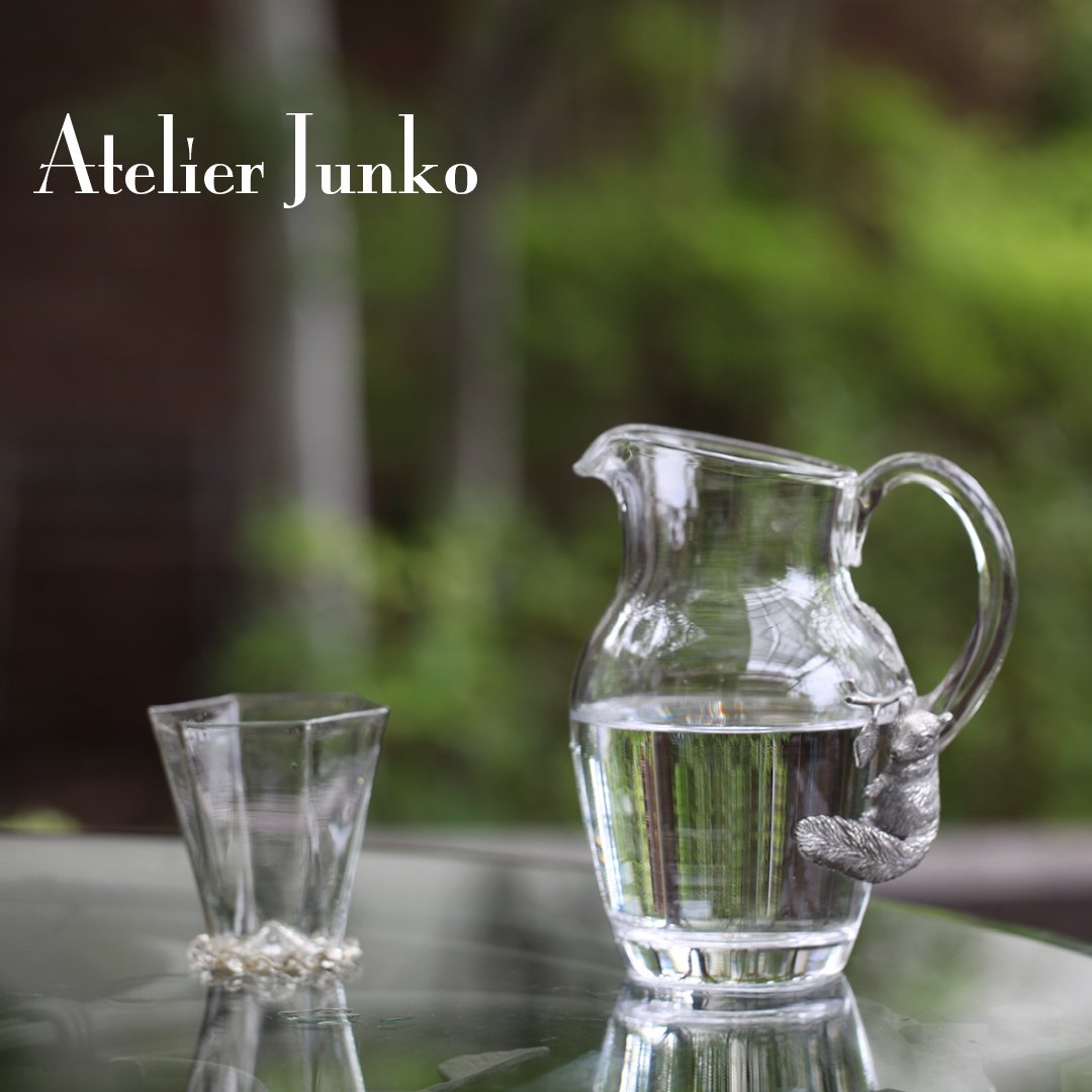 ママちゃん　アトリエジュンコ　レースエッジ グラスピッチャー ソフィー リス ウイズ ブランチ Jug Sophie