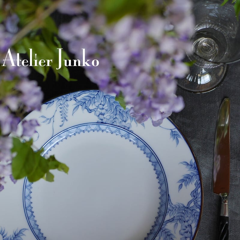 三川内焼 手描き 藤絵 ディナープレート 藤 hand-painted wisteria d