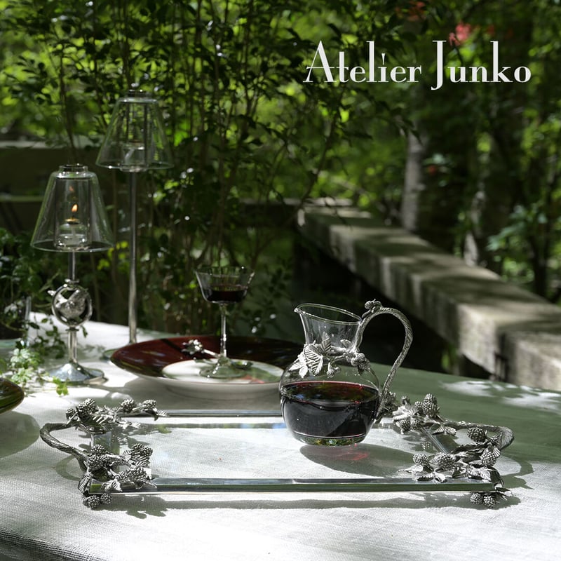 トレー ガラス スクエア ラズベリー Tray glass Raspberry