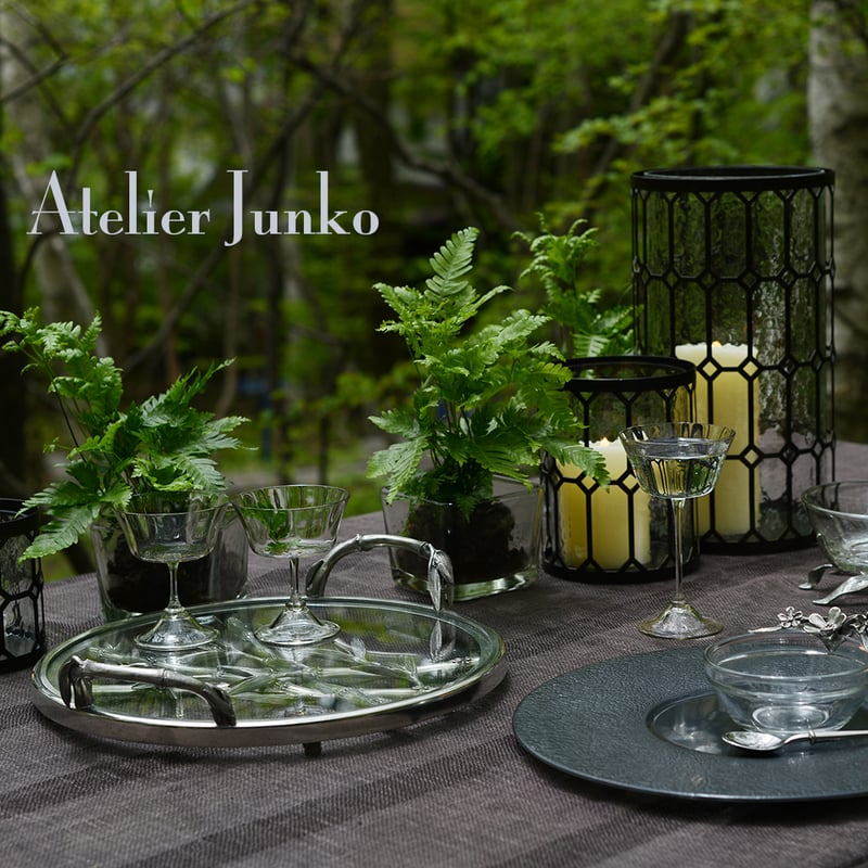 トレー ガラス ラウンド バンブー Tray Glass Bamboo | Atelier J