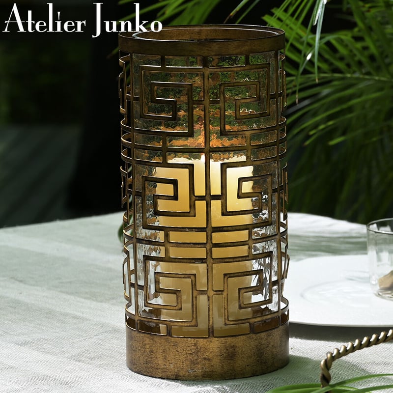 アトリエジュンコ　キャンドルホルダー キャンドルホルダー グリークキー L Candleholder Greek Key