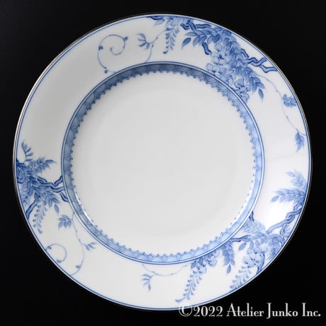三川内焼　手描き　藤絵　ディナープレート 　藤 hand-painted wisteria dinner plate, wisteria