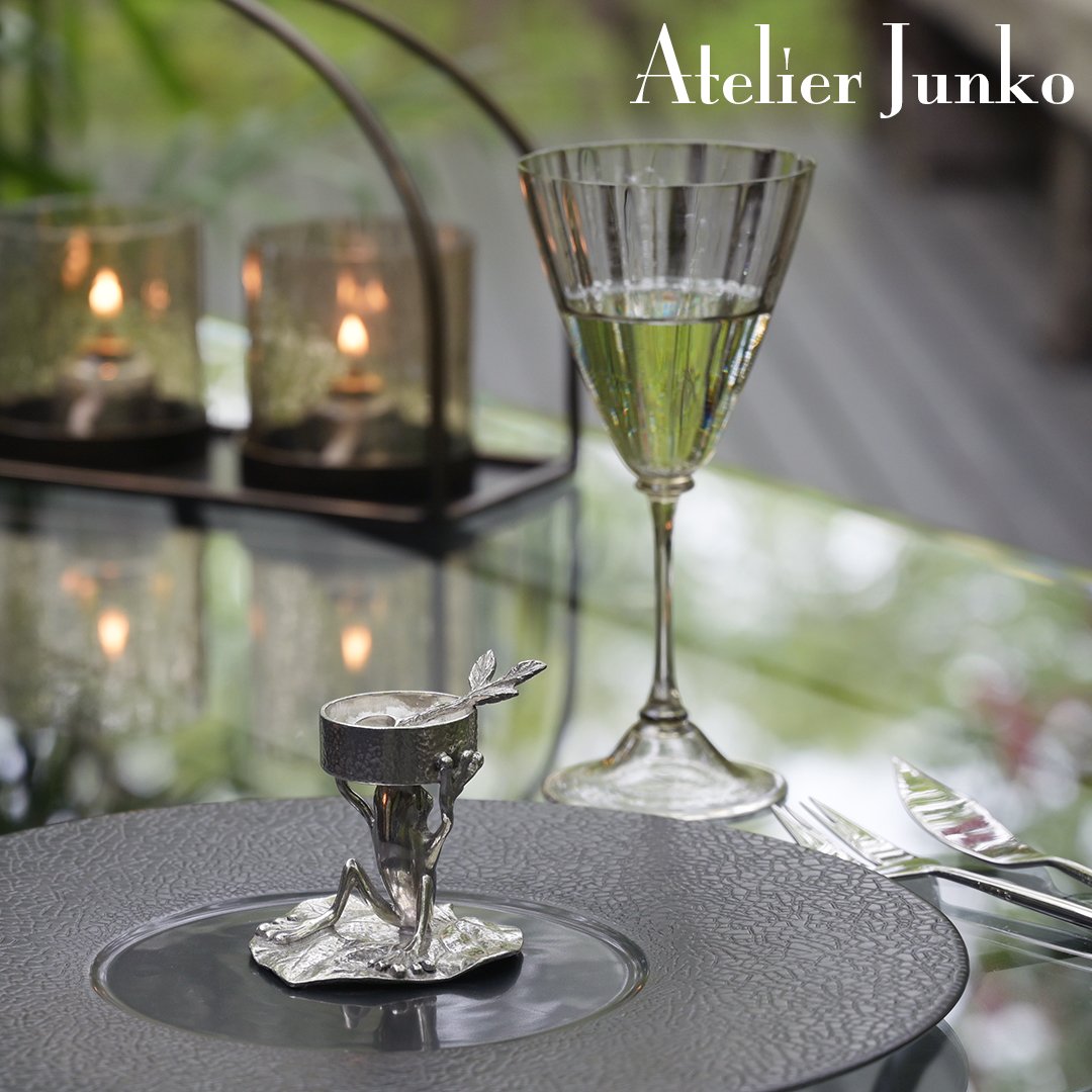 ティーキャンドルホルダー フロッグ＆ロータス Candle Holder