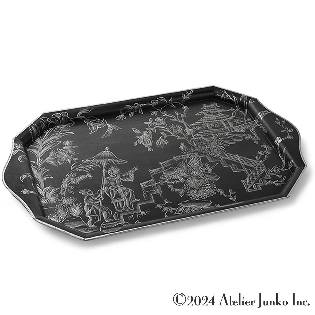 トレー メタル レクタングラ シノワズリ ブラック Tray Rectangle