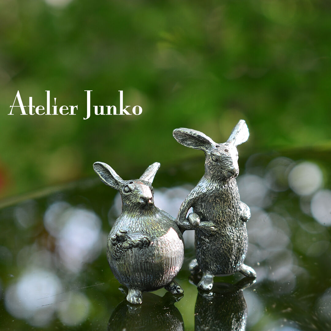 アトリエジュンコ　ソルト＆ペッパーラビットカップル ソルト＆ペッパー ラビットカップル Salt & Pepper Rabbit