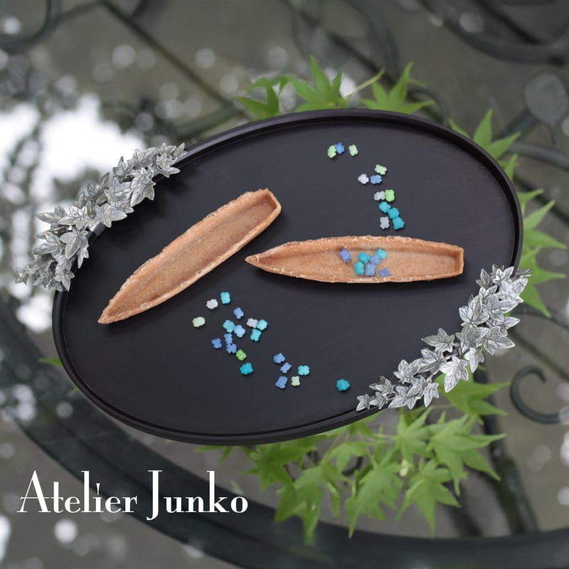 ヴィンテージ ノースウッド ビーズドレープ　ボウル　フリルエッジ　オパルセント トレー ウッド オーバル アイビー Tray Wood Oval Ivy | Atelier