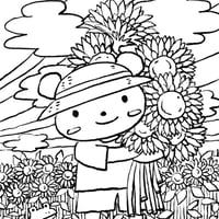 ＜Free＞【ぬり絵】しぶくまくんの夏休み