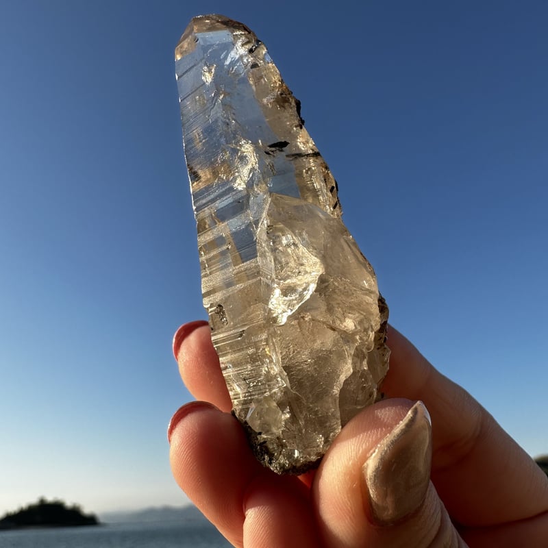 パキスタン スカルドゥ産 水晶 ポイント 原石 大小2個セット-