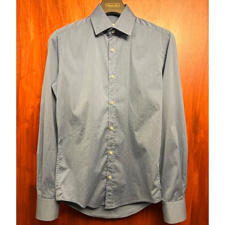 ▲訳あり商品▲ MADE IN ITALY製 STEFANO CONTI 長袖ドレスシャツ ネイビー 38-15サイズ