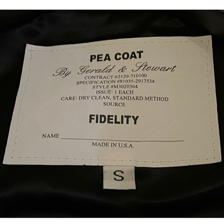 MADE IN USA製 FIDELITY ウールPコート グレー Sサイズ