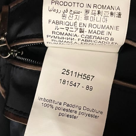 MADE IN ROMANIA製 PAOLONI キルティングダウンステンカラーコート ネイビー 46サイズ