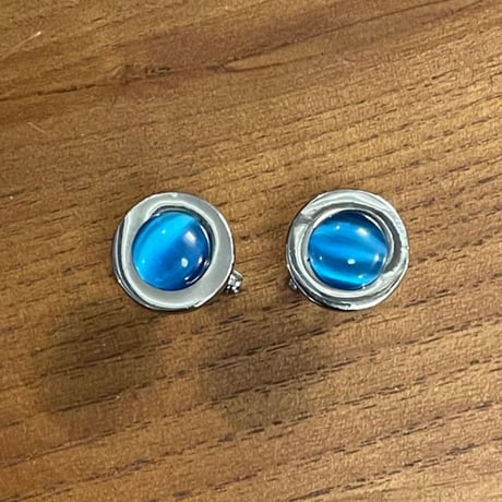 カフリンクス ブルー×シルバー