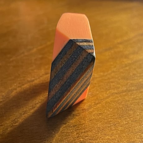 ★新品★ HANDMADE IN ITALY製 SIMONE FRABBONI リサイクルスケートボード三角型リング ブルー×オレンジ