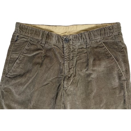 MADE IN ROMANIA製 ARMANI COLLEZIONI ヘリンボーン柄ベロアスラックス ブラウン 48サイズ