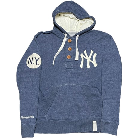 mitchell & ness COOPERSTOWN COLLECTION NY YANKEES プルオーバーパーカー ネイビー Mサイズ