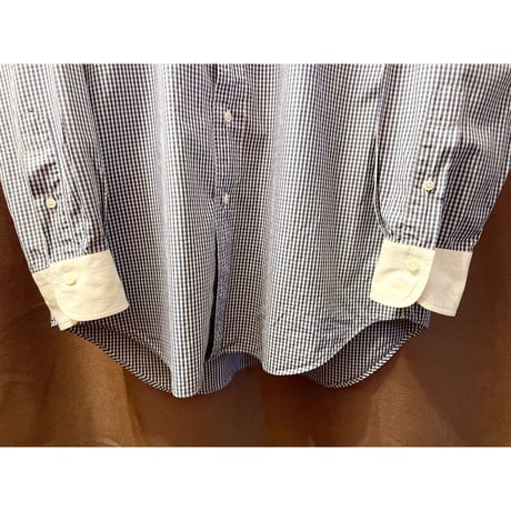 MADE IN JAPAN製 Maker's Shirt 鎌倉 長袖クレリックギンガムチェックシャツ ブルー 41-83サイズ