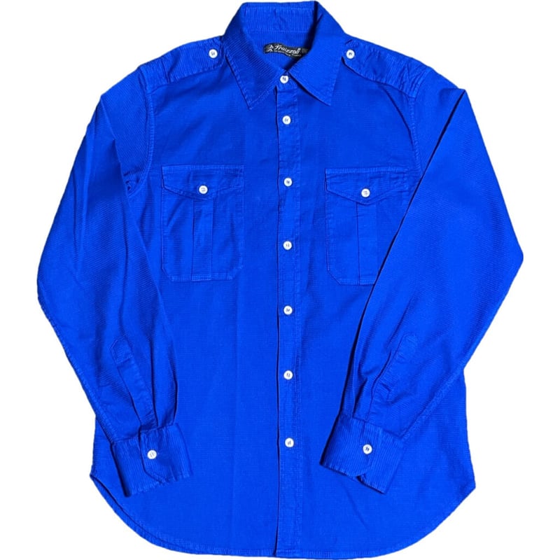MADE IN ITALY製 Fraizzoli 長袖エポーレットシャツ ロイヤル