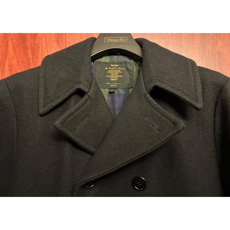 【SHIPS 取り扱い】 MADE IN USA製 FIDELITY × SHIPS ウールナイロンPコート ブラック Lサイズ