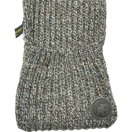 ▲訳あり商品▲ MADE IN ENGLAND製 HUNTING WORLD ブリティッシュウール帽子マフラー手袋セット グレー×グリーン