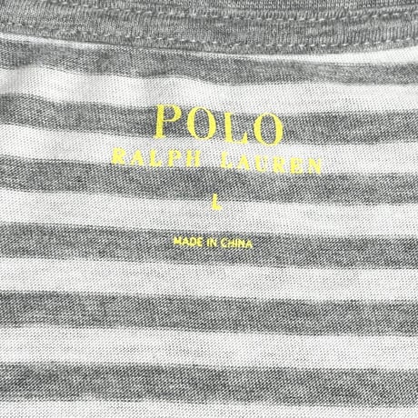 POLO RALPH LAUREN 長袖ボーダーカットソー グレー Lサイズ
