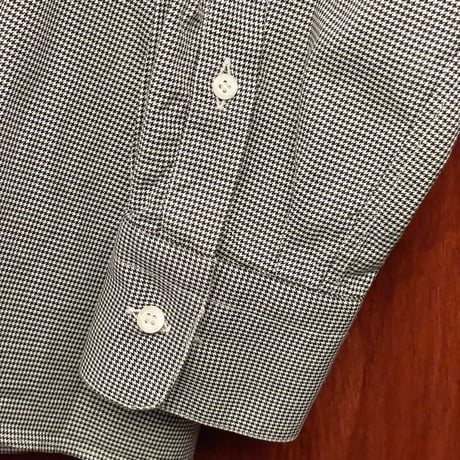 【INTERNATIONAL GALLARY BEAMS 取り扱い】 MADE IN ITALY製 ASTER 千鳥格子ギンガムチェック柄長袖シャツ ブラック 38-15サイズ