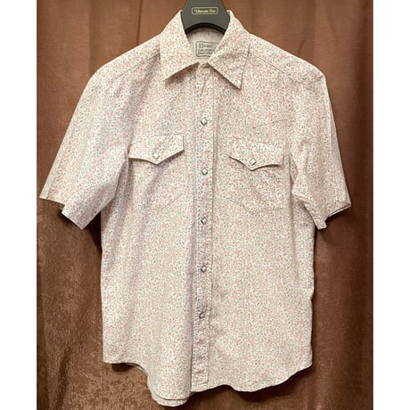 MADE IN USA製 H BAR C CALIFORNIA RANCHWEAR 半袖花柄ウエスタンシャツ ホワイト