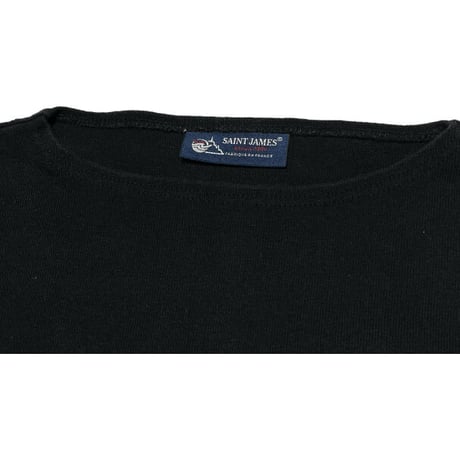 MADE IN FRANCE製 SAINT JAMES コットンボートネックシャツ ブラック S/Mサイズ
