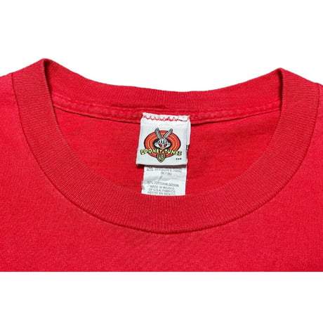 MADE IN MEXICO製 Looney Tunes Tasmanian Devil キャラクタープリントTシャツ レッド Lサイズ